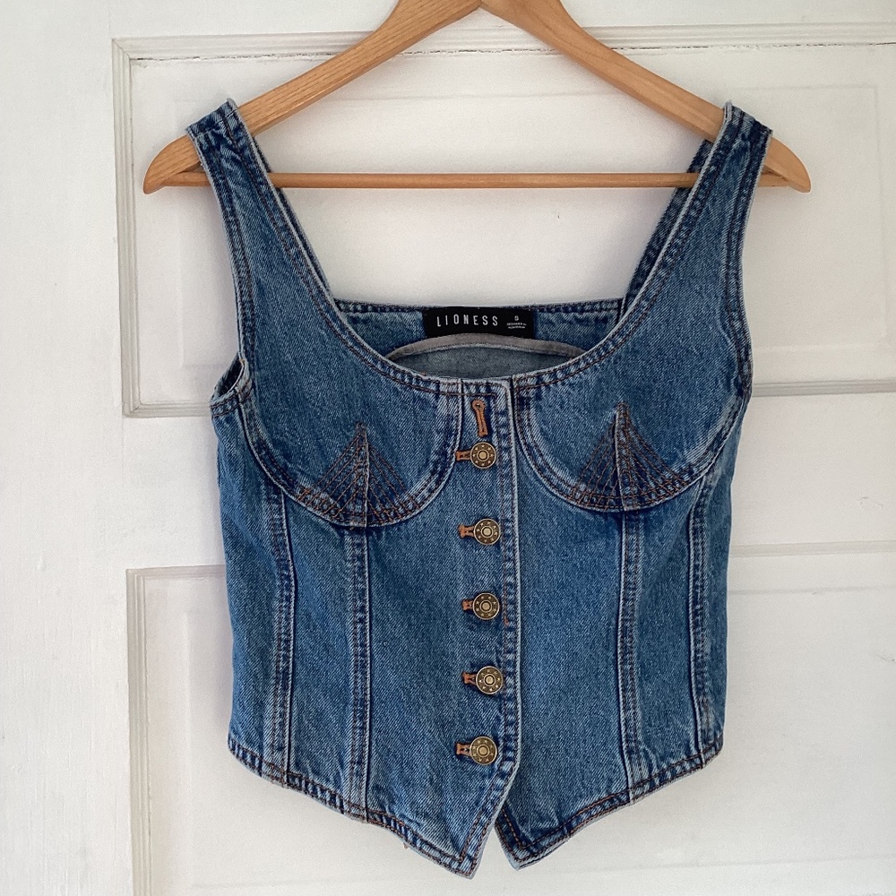 Lioness denim corset top small